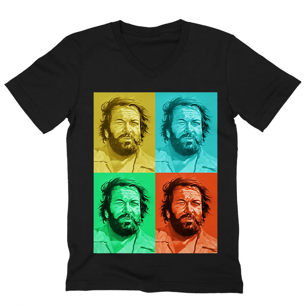 Bud Spencer colors Férfi V-nyakú Póló