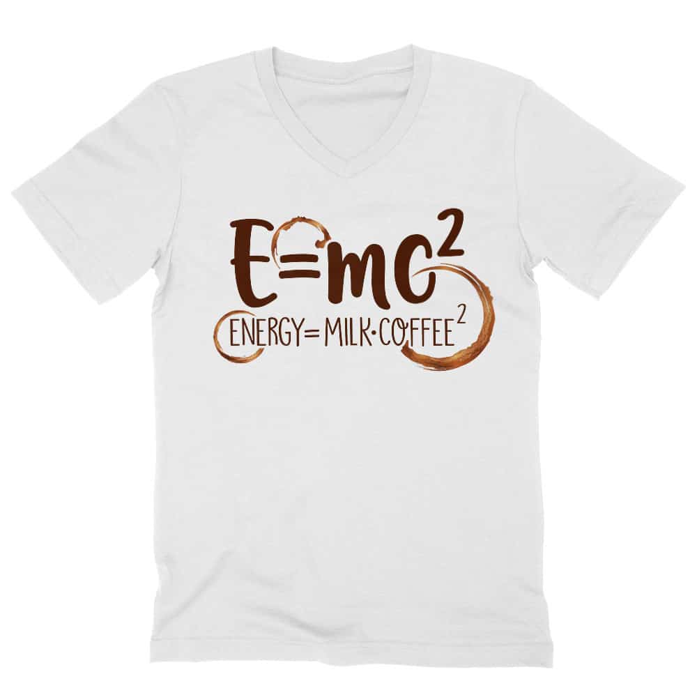 E=mc2 - Coffee Férfi V-nyakú Póló