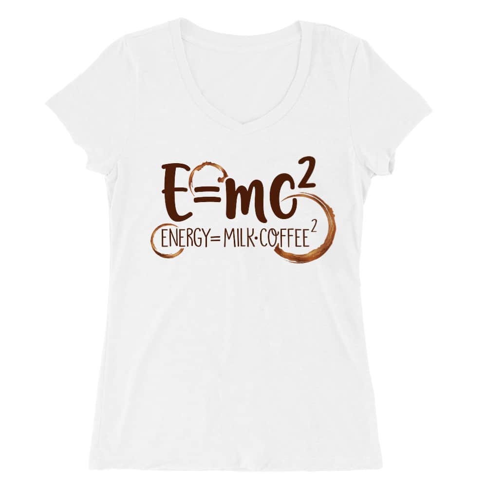 E=mc2 - Coffee Női V-nyakú Póló