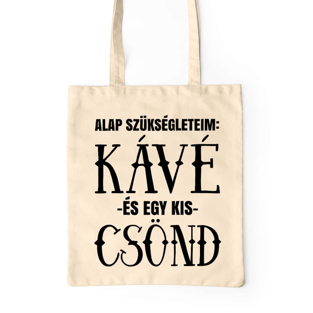 Kávé és csönd Prémium Vászontáska