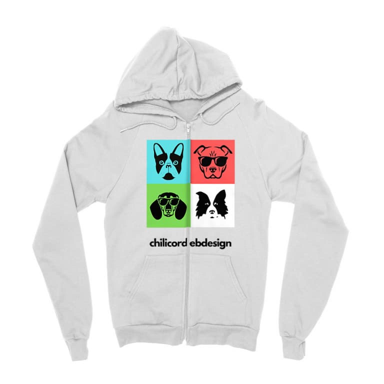 ChiliCord - Dog Head - Zipzáros Pulóver