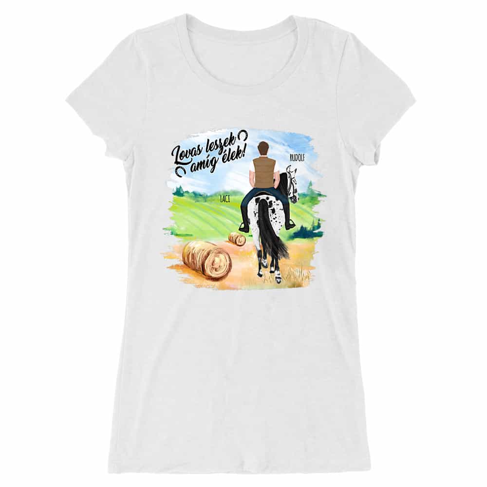 Lovas férfi nyári mezőn - MyLife Női Hosszított Póló