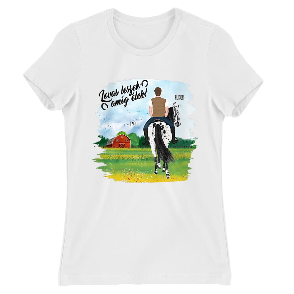 Lovas férfi tavaszi mezőn - MyLife Női Póló