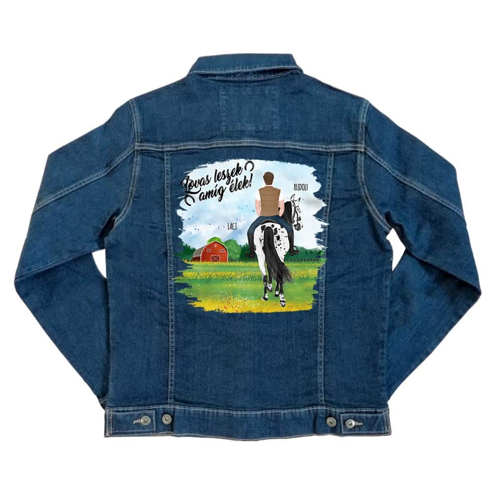 Lovas férfi tavaszi mezőn - MyLife Unisex Farmerkabát