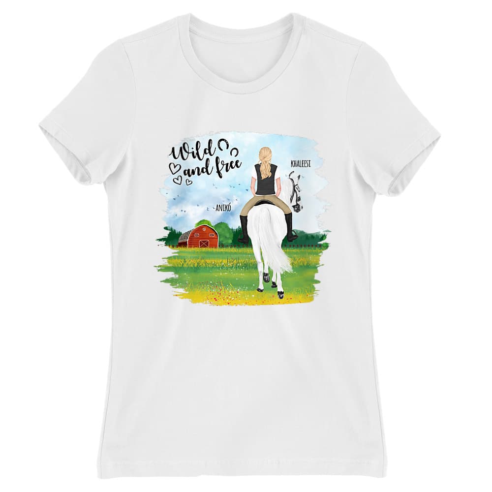 Lovas nő tavaszi mezőn - MyLife Női Póló