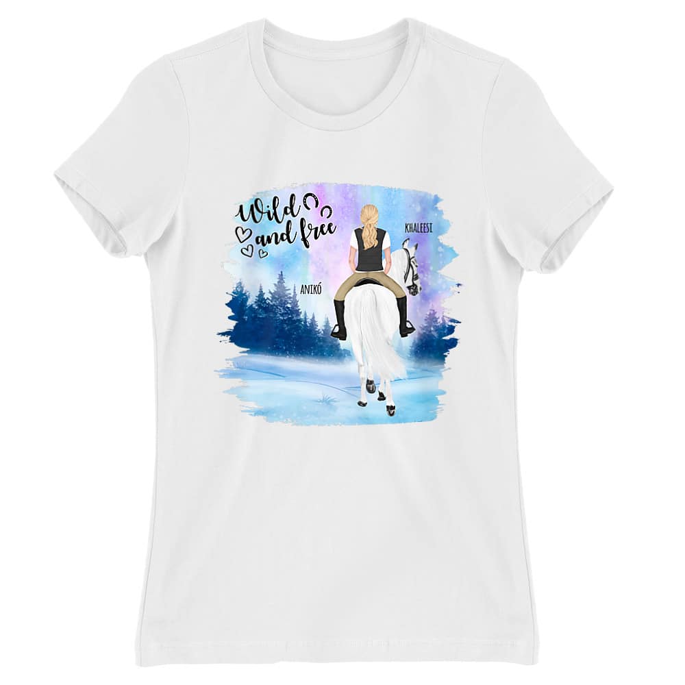 Lovas nő téli tájon - MyLife Női Póló