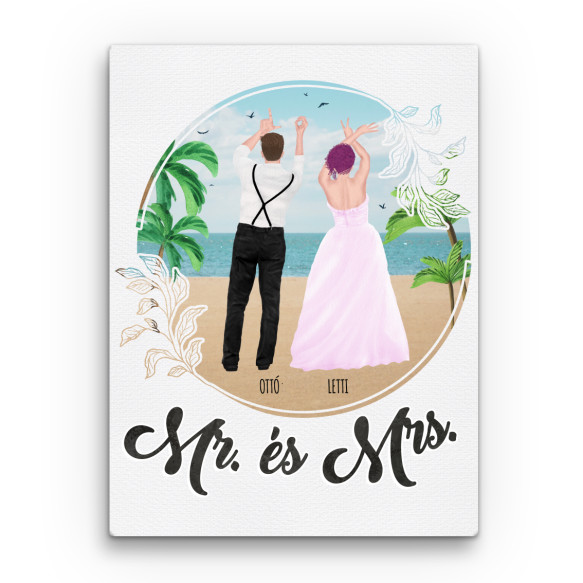 Házaspár a tengerparton - MyLife Családi Vászonkép - Családi