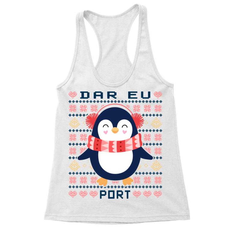Tricou pentru cupluri fată pinguin