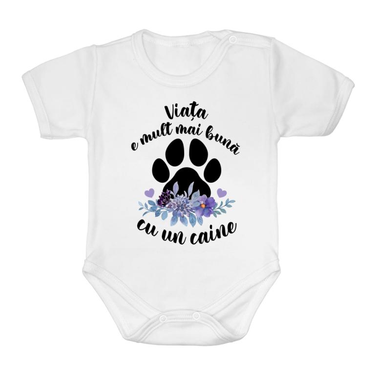 Viața e mult mai bună cu un câine - floral
