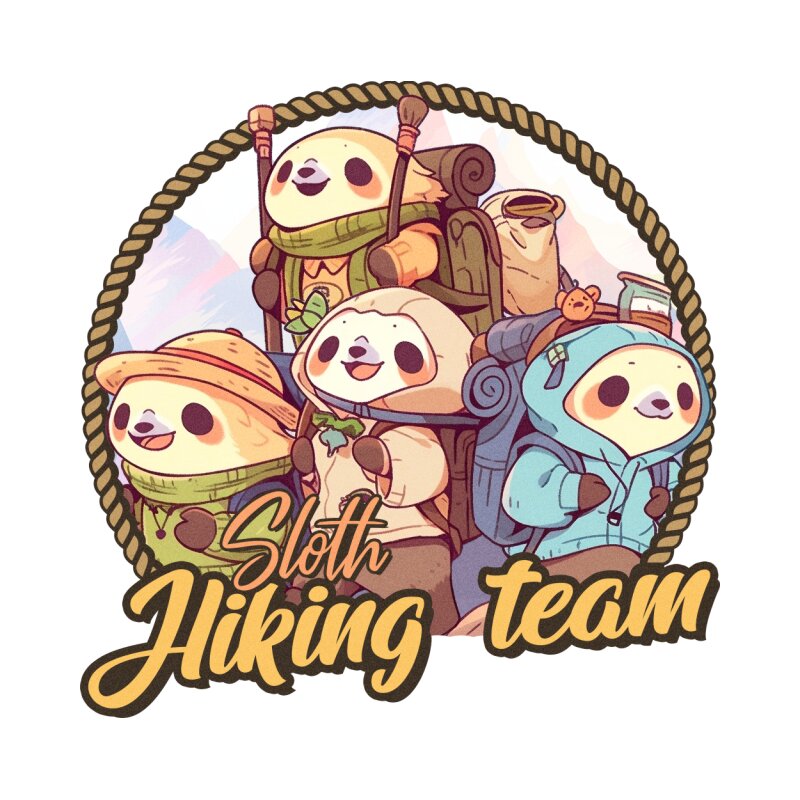 Sloth hiking team logo
