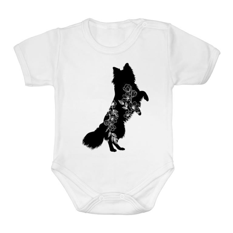 Border Collie with flowers