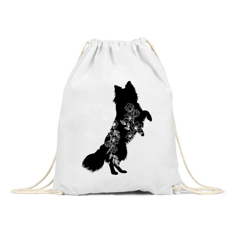 Border Collie with flowers