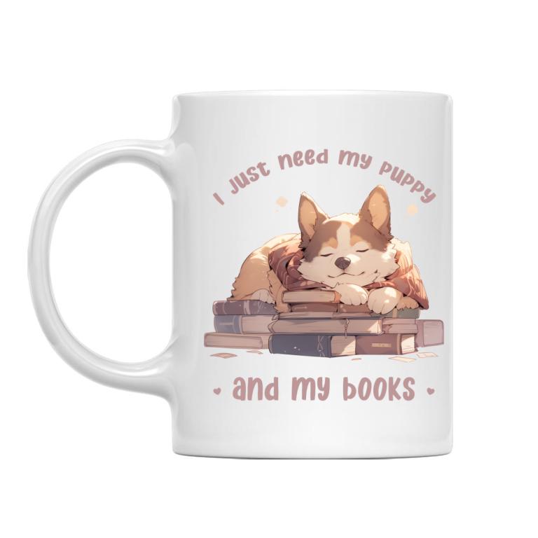 Dog and books