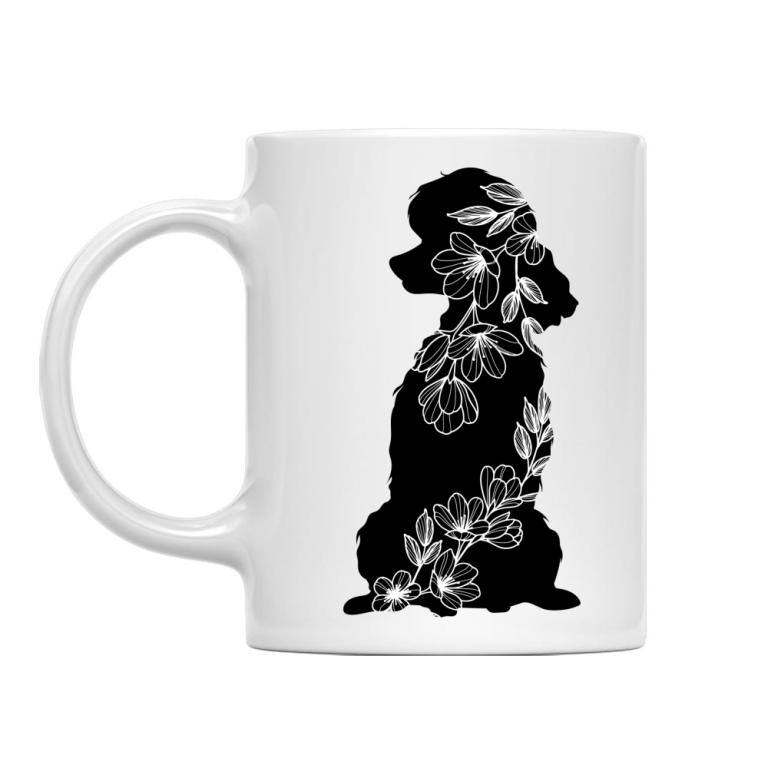 Poodle with flowers