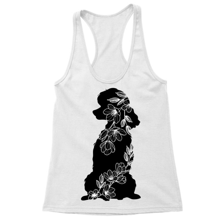 Poodle with flowers