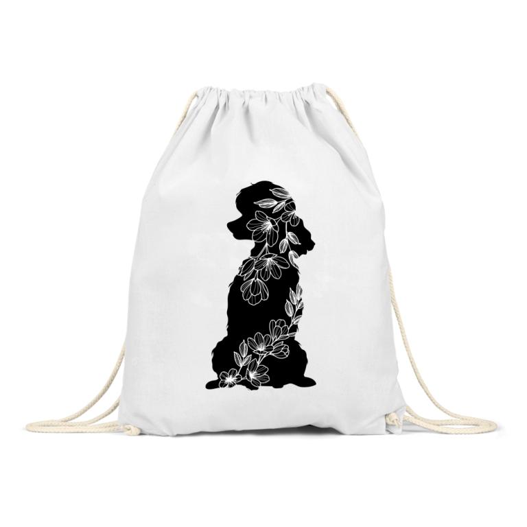 Poodle with flowers