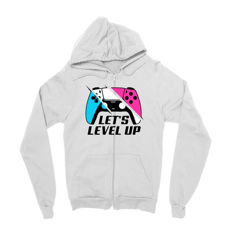 Let's Level Up - Logo - Zipzáros Pulóver