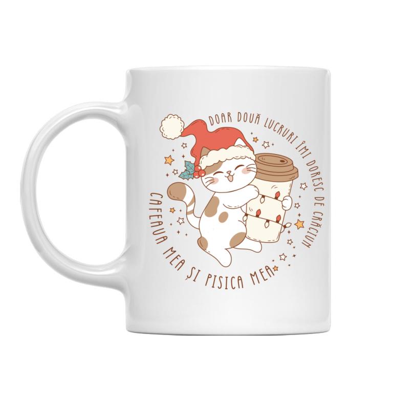 Crăciun pisică cafea