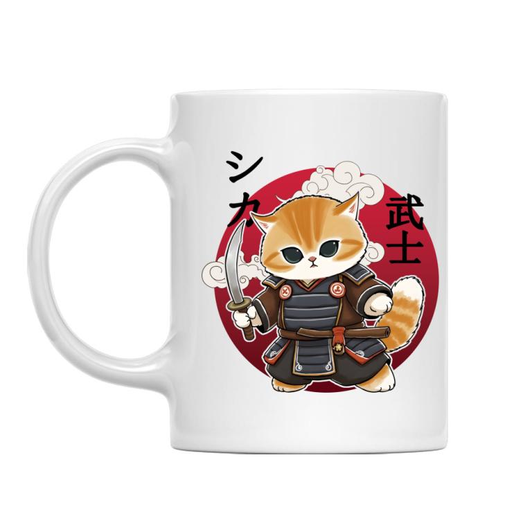Cute samurai cat