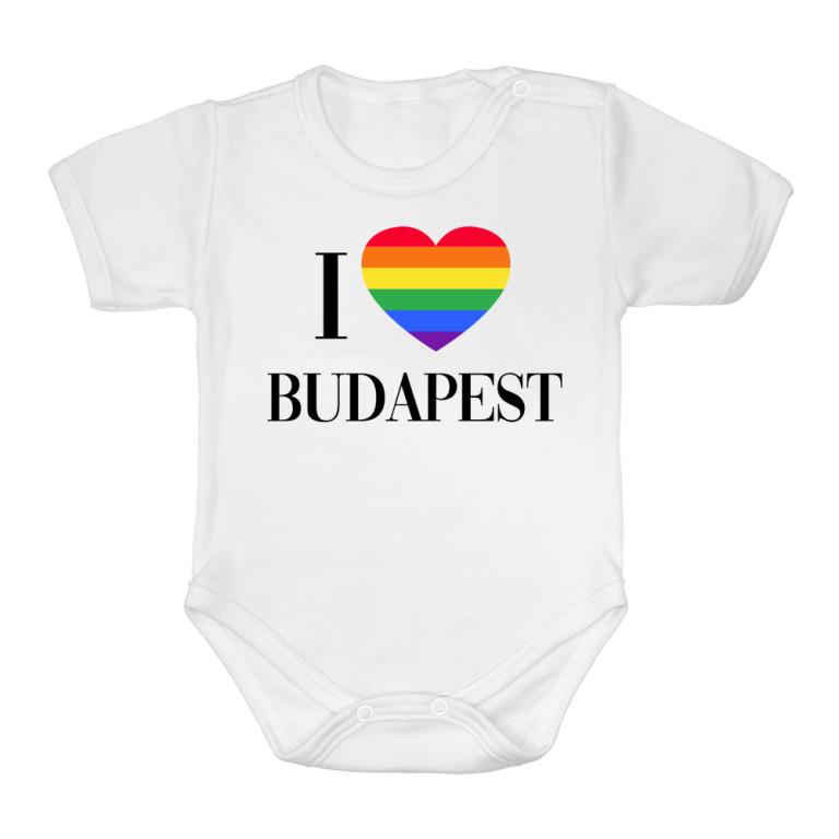 Szivárványos I Love Budapest felirat