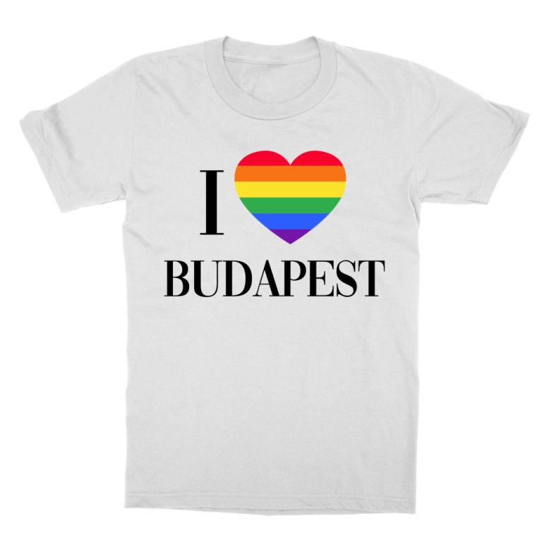Szivárványos I Love Budapest felirat