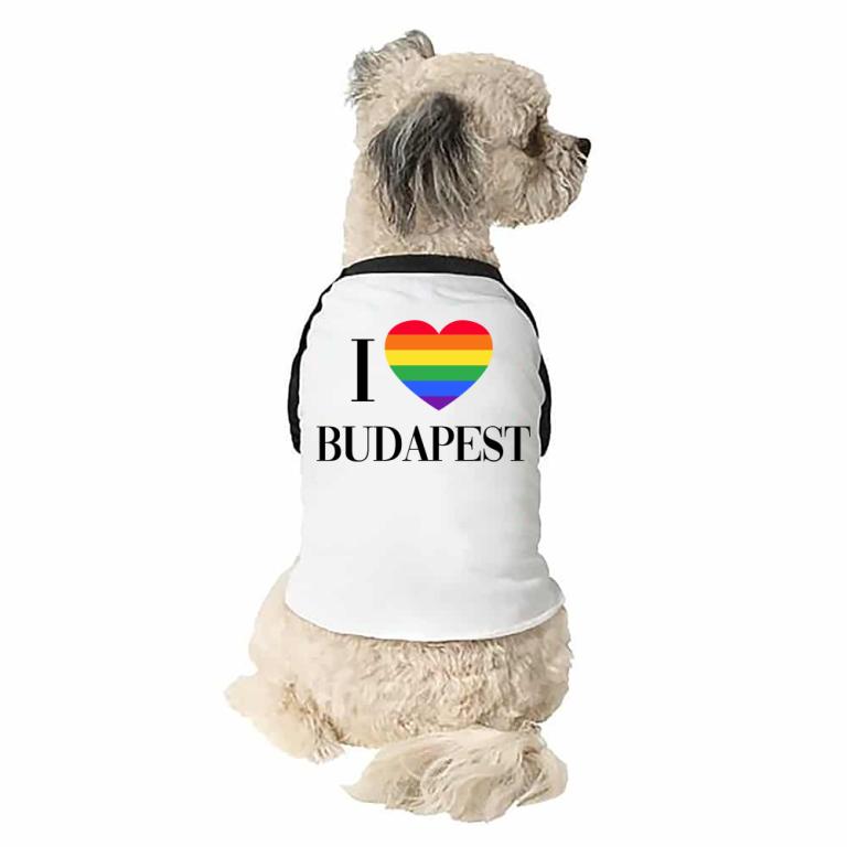 Szivárványos I Love Budapest felirat