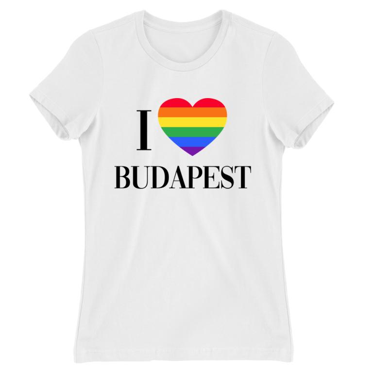 Szivárványos I Love Budapest felirat