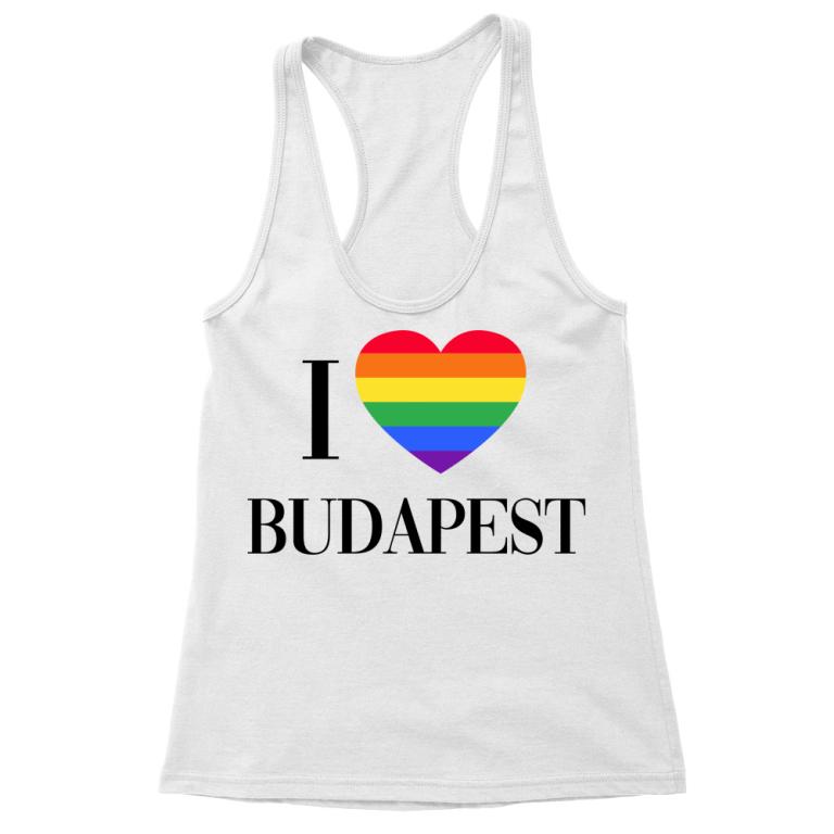 Szivárványos I Love Budapest felirat