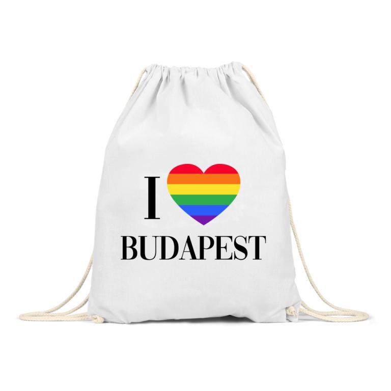 Szivárványos I Love Budapest felirat