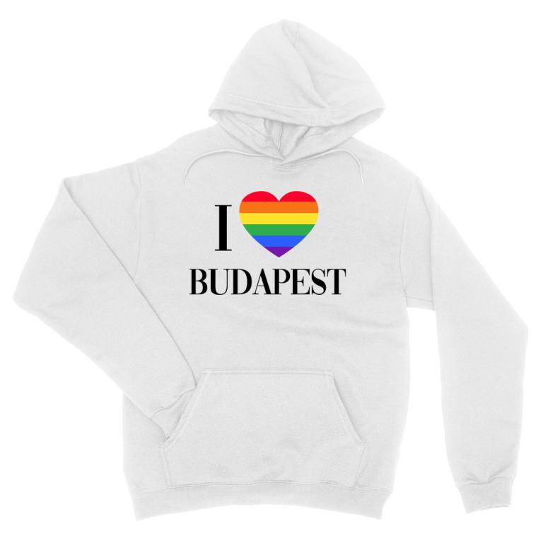 Szivárványos I Love Budapest felirat