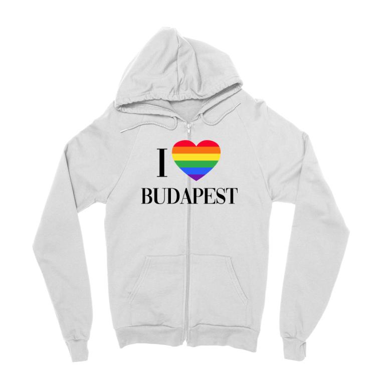 Szivárványos I Love Budapest felirat