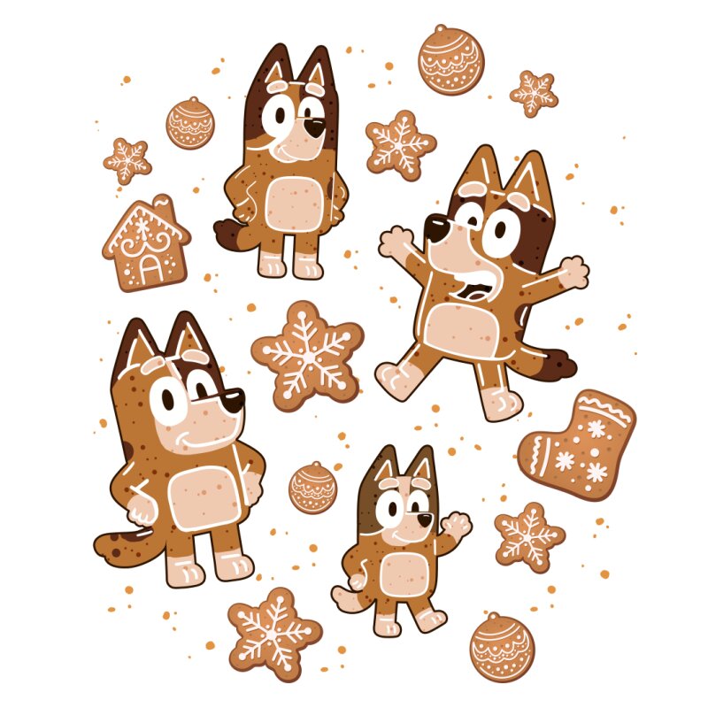 Gingerbread Bluey family