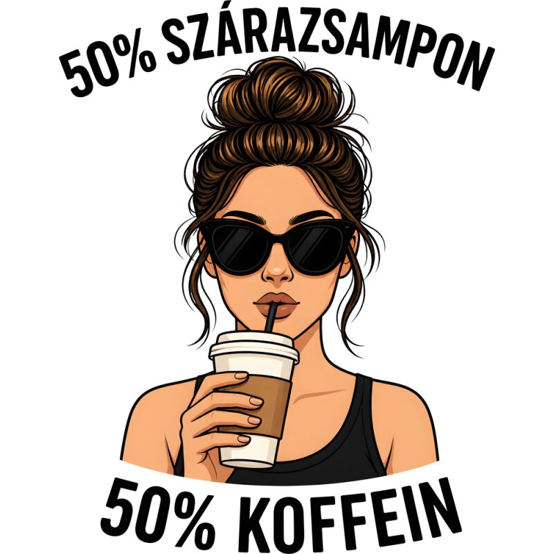 50% szárazsampon, 50% koffein
