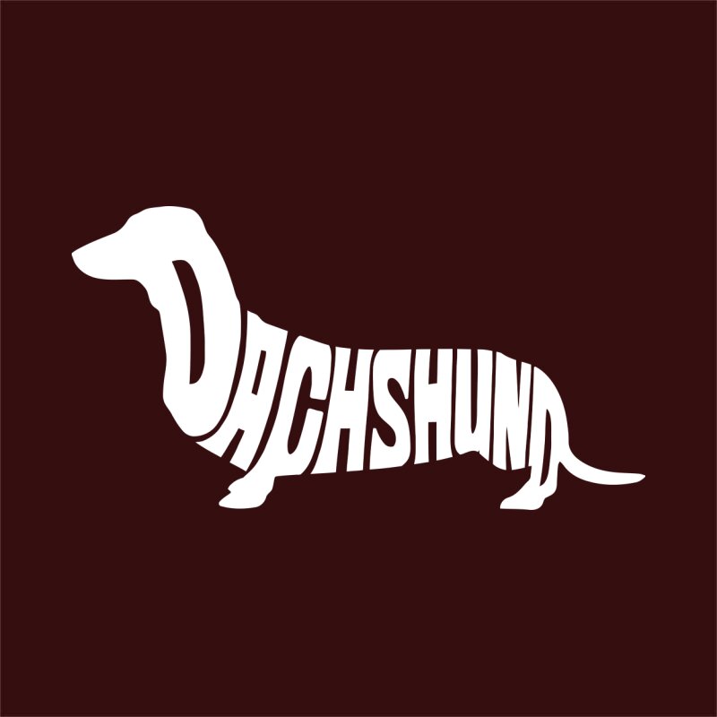 Dachshund silhouette text