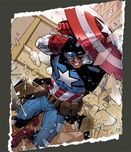 Captain America jump Marvel Marvel Marvel Pólók, Pulóverek, Bögrék - Marvel