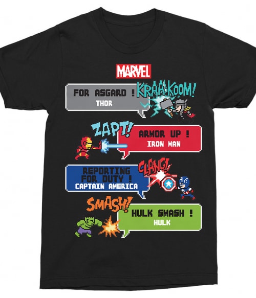 Marvel Heroes 8bit Póló - Ha Captain America rajongó ezeket a pólókat tuti imádni fogod!