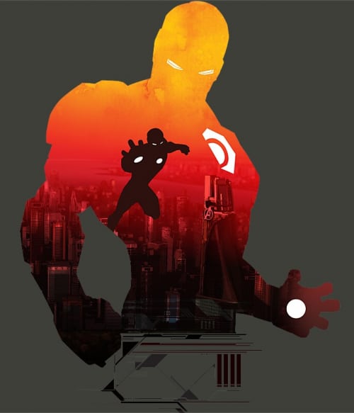 Iron Man silhouette Marvel Marvel Marvel Pólók, Pulóverek, Bögrék - Vasember