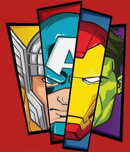 Avengers Faces Marvel Marvel Marvel Pólók, Pulóverek, Bögrék - Marvel
