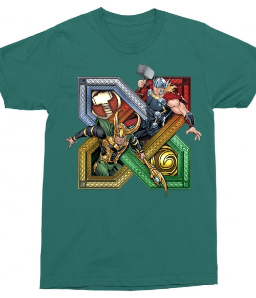 Loki and Thor badge Póló - Ha Thor rajongó ezeket a pólókat tuti imádni fogod!