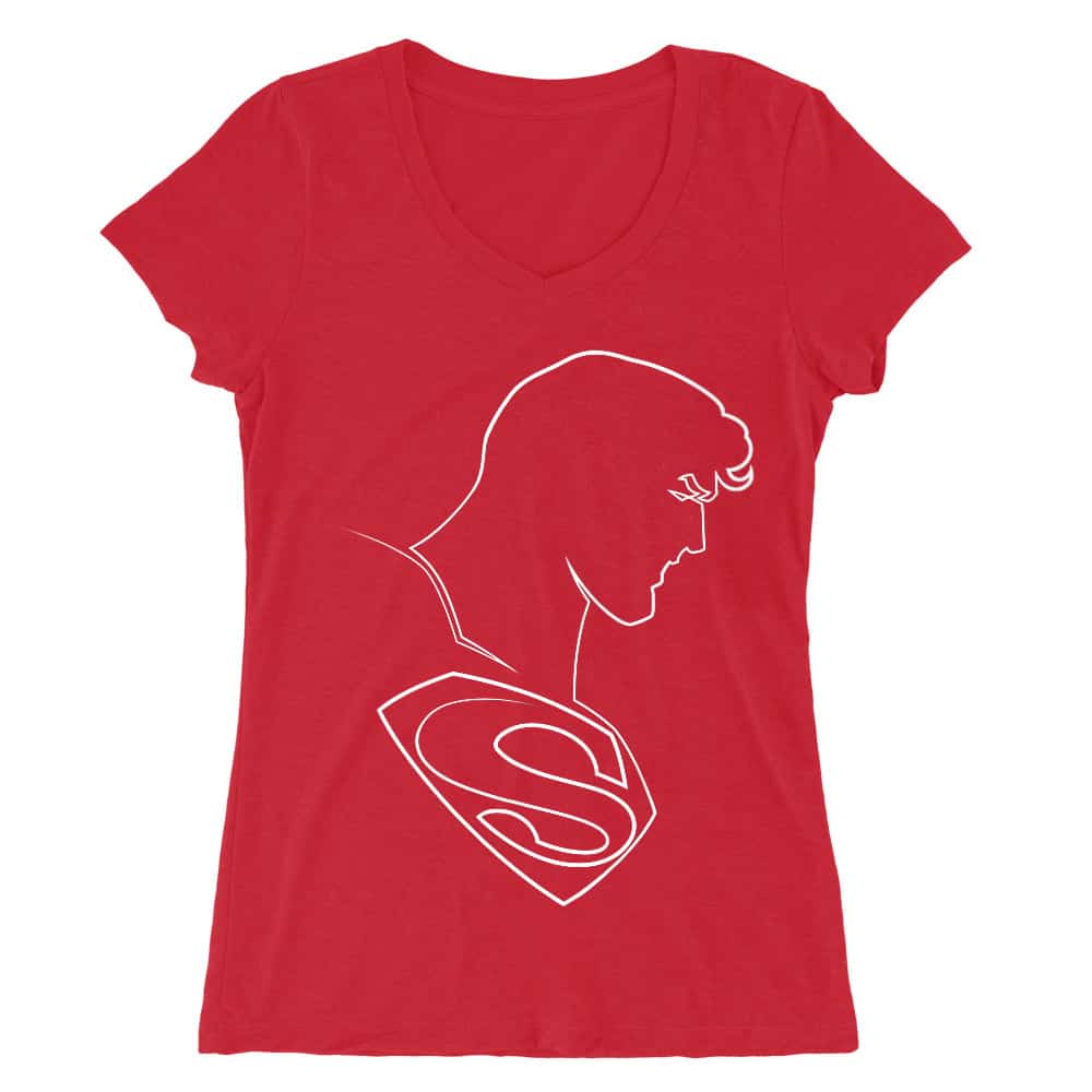 Superman lineart Női V-nyakú Póló