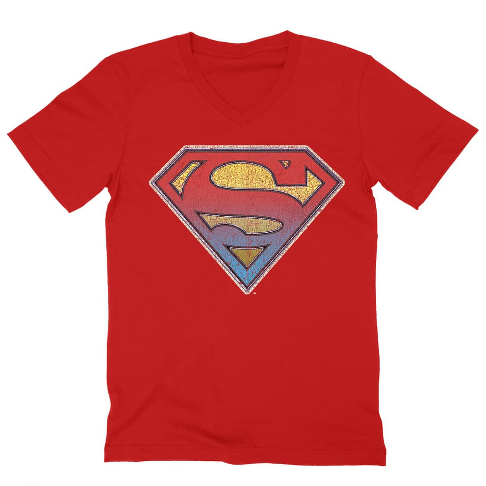 Superman gradient logo Férfi V-nyakú Póló