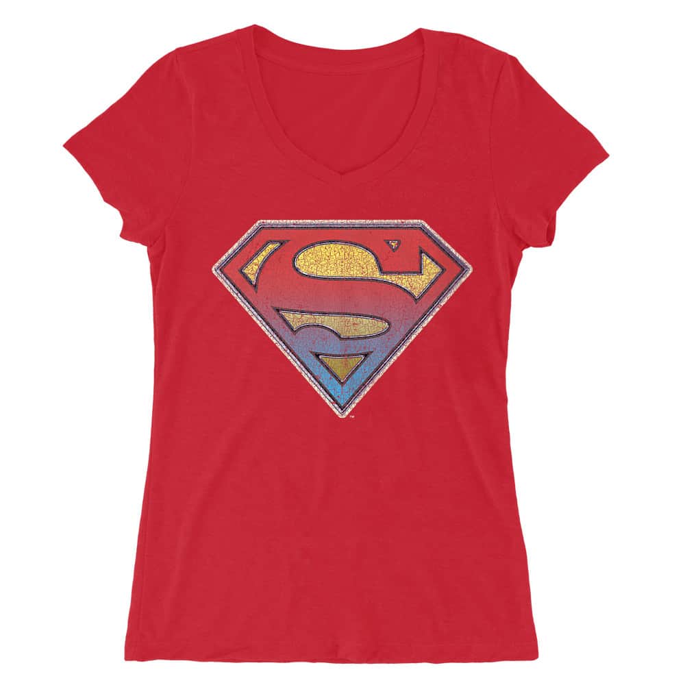 Superman gradient logo Női V-nyakú Póló