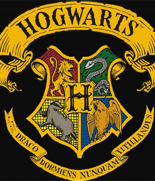 Hogwarts color logo Filmes Pólók, Pulóverek, Bögrék - Harry Potter