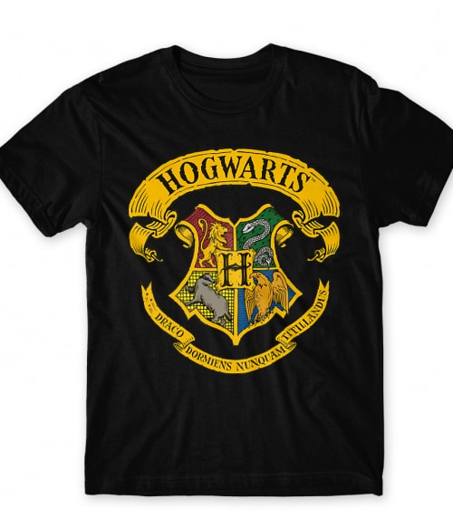 Hogwarts color logo Filmes Férfi Póló - Harry Potter