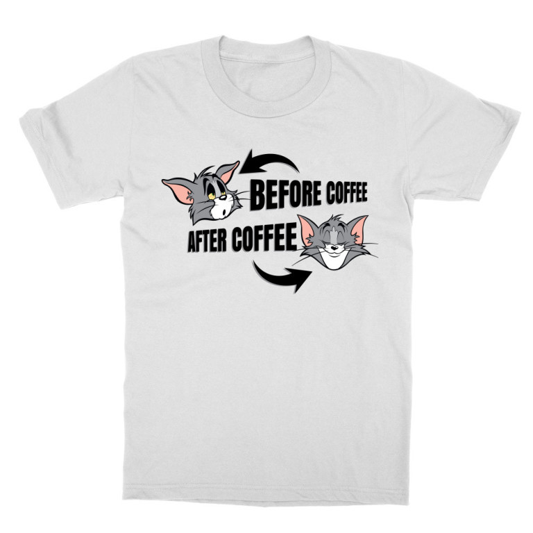 Before and after coffee - Tom