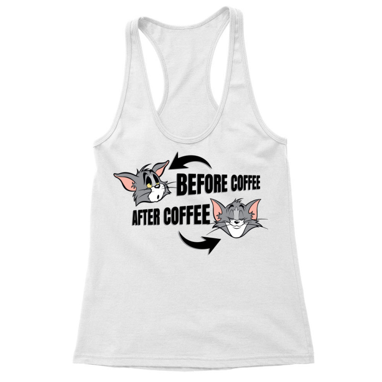 Before and after coffee - Tom