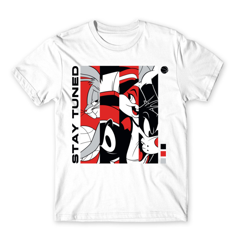 Stay Tuned - black and red - Férfi Póló