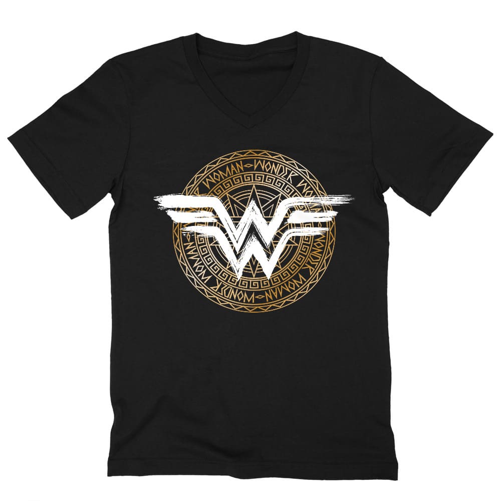 Wonder Woman Shield logo Férfi V-nyakú Póló