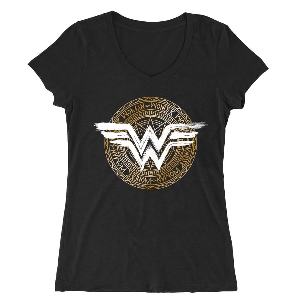 Wonder Woman Shield logo Női V-nyakú Póló