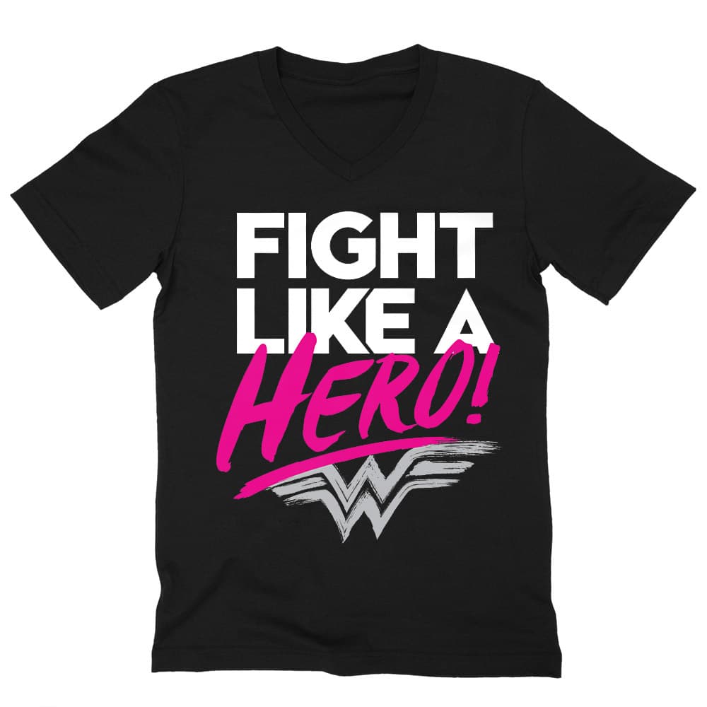 Fight like a hero Férfi V-nyakú Póló
